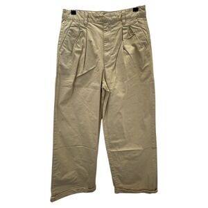 NWT Gap High Rise Pleated Wide Leg Khaki Chino Pants Workwear School Size 6